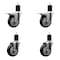 Service Caster 4'' Black Poly Swivel 1-3/4'' Expanding Stem Caster Set 2 Total Lock Brakes, 4PK SCC-EXTTL20S414-PPUB-BLK-2-S-2-134 - alternate 1